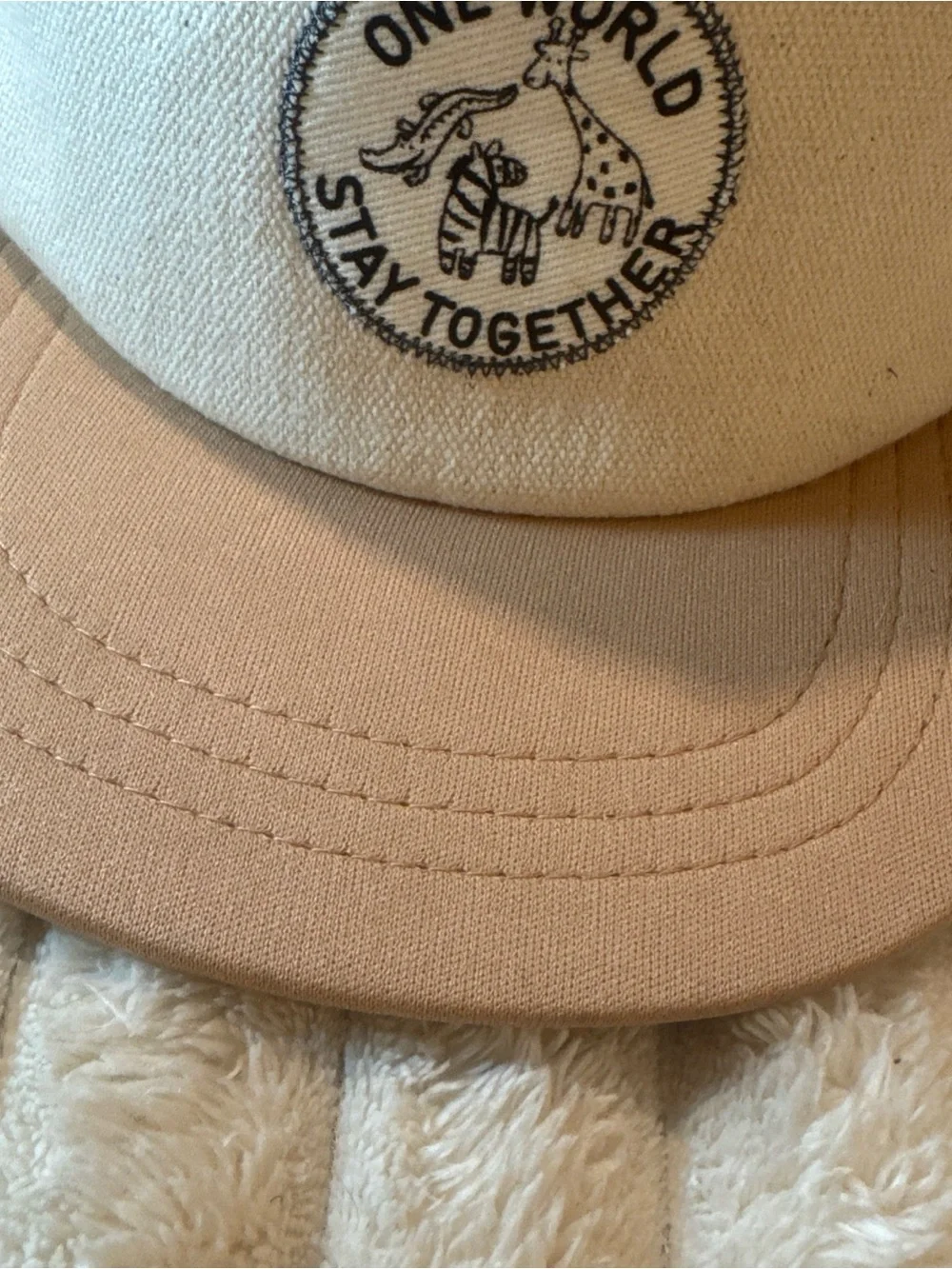ONE WORLD Cream, Black & Tan Kids Trucker Hat